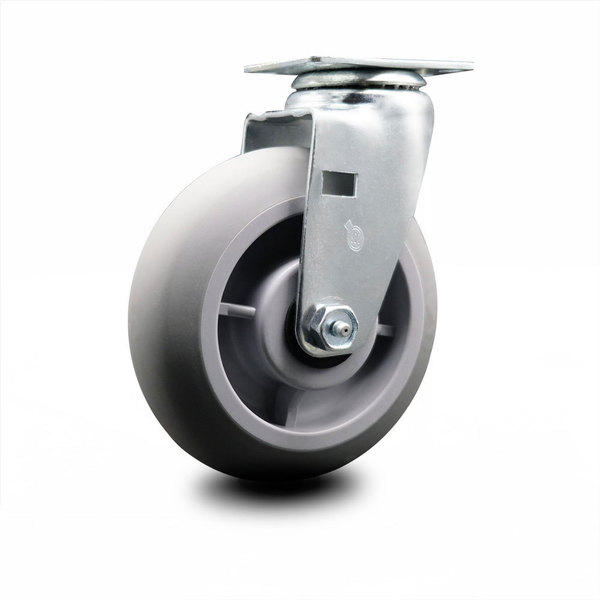 Service Caster 6 Inch Thermoplastic Rubber Wheel Swivel Caster with Roller Bearing SCC SCC-20S620-TPRRD